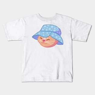 Bucket Hat Cat Kids T-Shirt